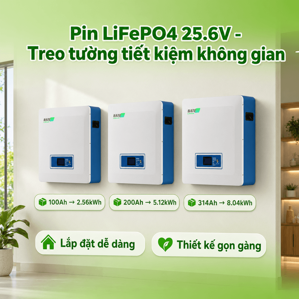 Pin Treo Tường LiFePO4 25.6V